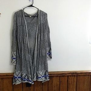 Ladies blue and gray indigenous theme cover-up.